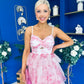 Rochelle Layered Occasion Dress Floral Pink