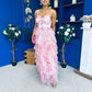 Rochelle Layered Occasion Dress Floral Pink