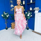 Rochelle Layered Occasion Dress Floral Pink
