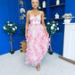 Rochelle Layered Occasion Dress Floral Pink