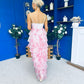 Rochelle Layered Occasion Dress Floral Pink