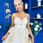 Rochelle Layered Occasion Dress Floral Yellow
