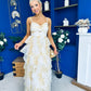 Rochelle Layered Occasion Dress Floral Yellow