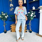 Ruairi Embroidered Detail Top Blue