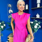 Penny Twist Detailed Midi Satin Dress Cerise Pink
