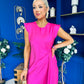 Penny Twist Detailed Midi Satin Dress Cerise Pink
