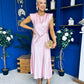 Penny Twist Detailed Midi Satin Dress Blush