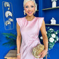 Penny Twist Detailed Midi Satin Dress Blush