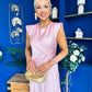 Penny Twist Detailed Midi Satin Dress Blush