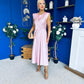 Penny Twist Detailed Midi Satin Dress Blush