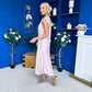 Penny Twist Detailed Midi Satin Dress Blush