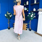 Penny Twist Detailed Midi Satin Dress Blush