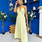 Felicity Halterneck Midi Dress Yellow