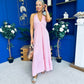 Felicity Halterneck Midi Dress Pink