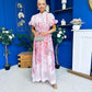 Becca Puff Sleeve Embellished Shirt Dress Floral Pink