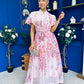 Becca Puff Sleeve Embellished Shirt Dress Floral Pink