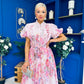 Becca Puff Sleeve Embellished Shirt Dress Floral Pink