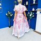 Becca Puff Sleeve Embellished Shirt Dress Floral Pink