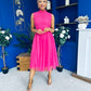 Sharon Lace & Tulle Occasion Dress Fuchsia