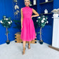 Sharon Lace & Tulle Occasion Dress Fuchsia