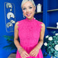 Sharon Lace & Tulle Occasion Dress Fuchsia
