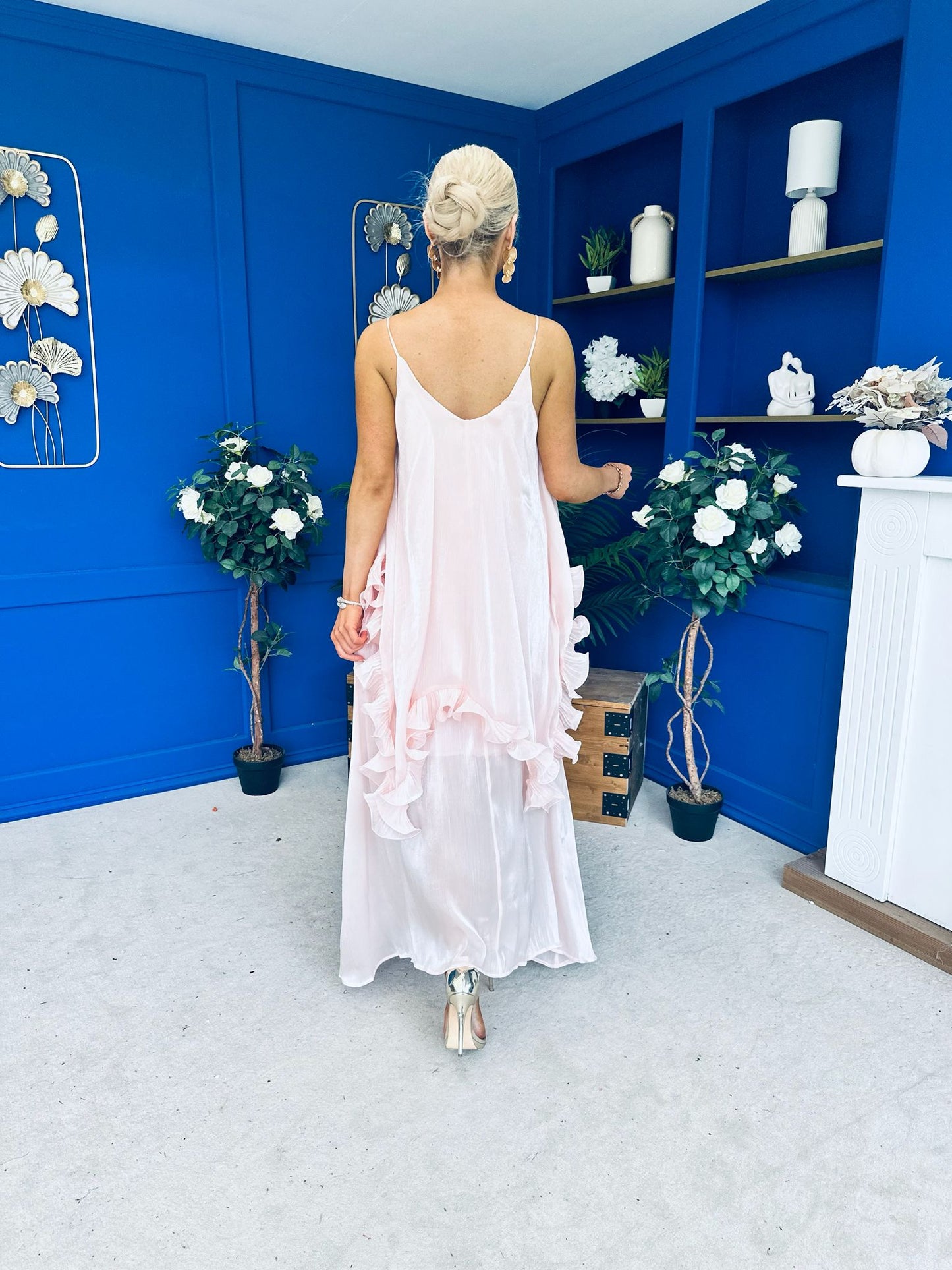 Frida Drape Detail Occasion Dress Pink