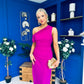 Donna Asymmetric Neckline Midi Dress Orchid