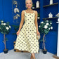 Casia Detailed Midi Dress Polka Yellow