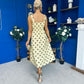 Casia Detailed Midi Dress Polka Yellow