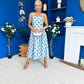 Casia Detailed Midi Dress Polka Blue