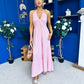 Felicity Halterneck Midi Dress Pink