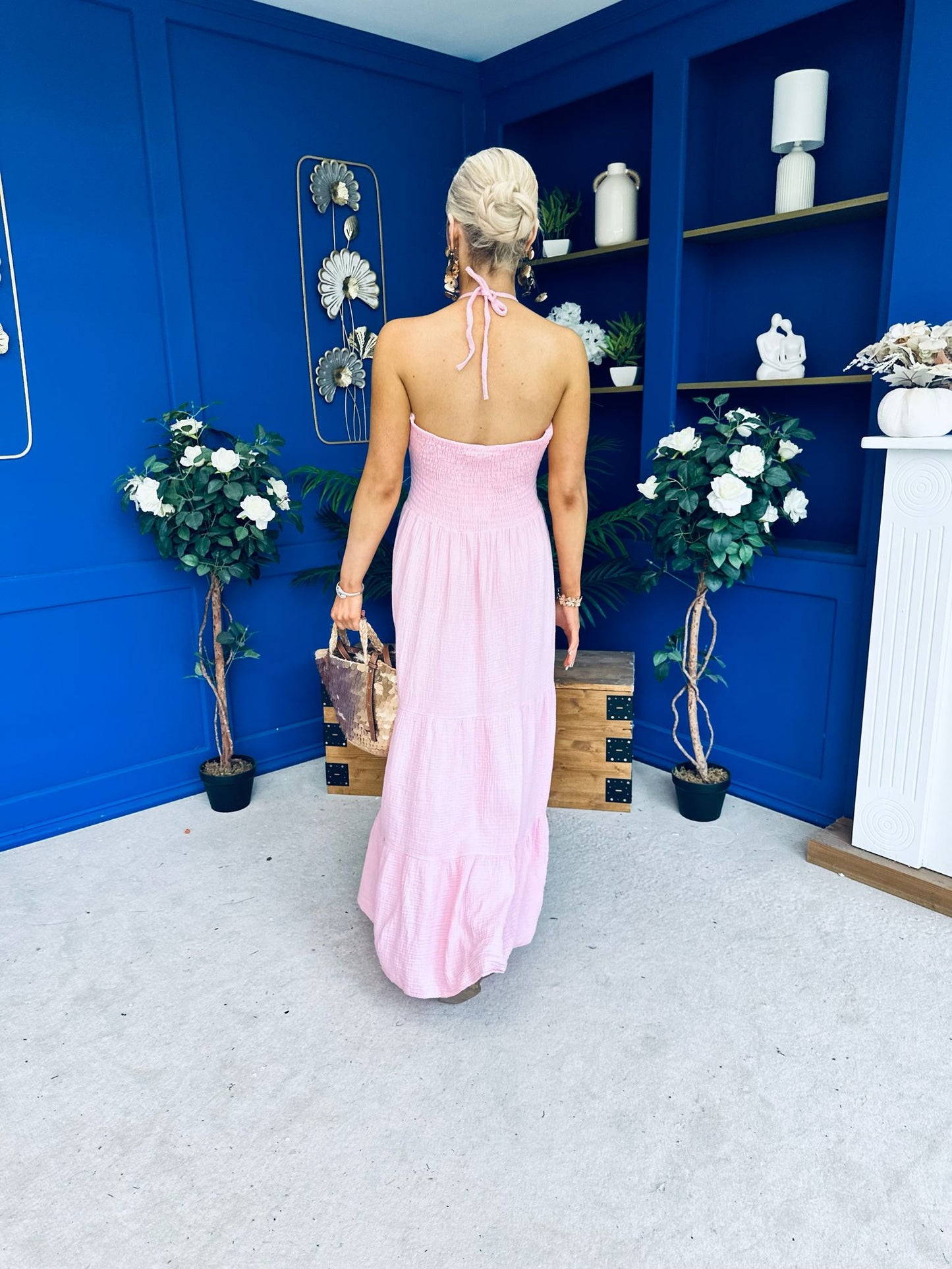 Felicity Halterneck Midi Dress Pink