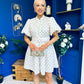 Kamilla Puff Sleeve Shirt Dress Green Polka Cream