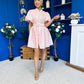 Kamilla Puff Sleeve Shirt Dress Red Polka Pink