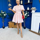 Kamilla Puff Sleeve Shirt Dress Red Polka Pink