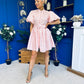 Kamilla Puff Sleeve Shirt Dress Red Polka Pink