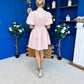 Kamilla Puff Sleeve Shirt Dress Red Polka Pink