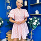 Kamilla Puff Sleeve Shirt Dress Red Polka Pink
