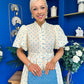Kamilla Puff Sleeve Shirt Dress Blue Polka Yellow