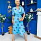 Daire Pleated Midi Dress Coco Polka Blue