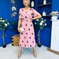 Daire Pleated Midi Dress Coco Polka Pink