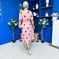 Daire Pleated Midi Dress Coco Polka Pink