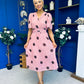 Daire Pleated Midi Dress Coco Polka Pink