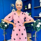 Daire Pleated Midi Dress Coco Polka Pink