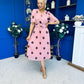 Daire Pleated Midi Dress Coco Polka Pink