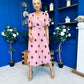 Daire Pleated Midi Dress Coco Polka Pink