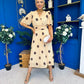 Daire Pleated Midi Dress Coco Polka Yellow