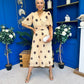Daire Pleated Midi Dress Coco Polka Yellow