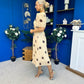 Daire Pleated Midi Dress Coco Polka Yellow