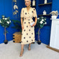 Daire Pleated Midi Dress Coco Polka Yellow